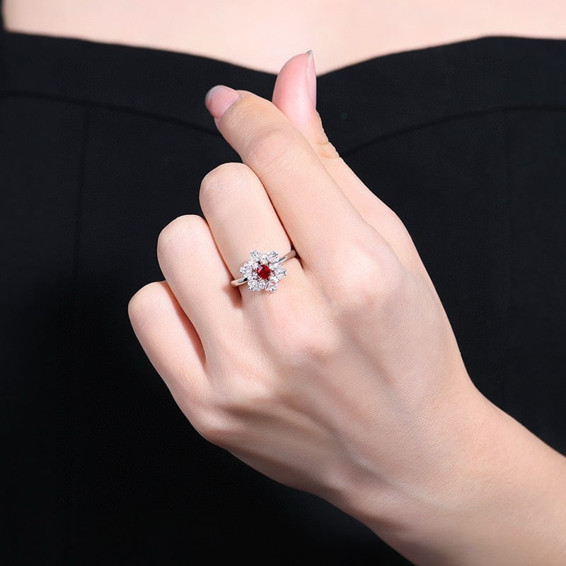 14k Gold 0.32 Ct Natural Ruby & Sapphire Ring - 6