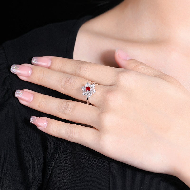 14k Gold 0.32 Ct Natural Ruby & Sapphire Ring - 7
