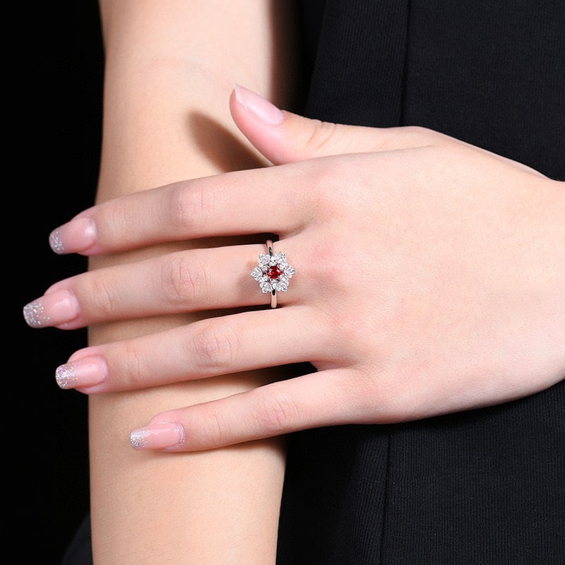14k Gold 0.32 Ct Natural Ruby & Sapphire Ring - 8