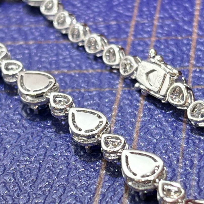 14k Gold 4.81 Ctw Natural Sapphire & Diamond Bracelet - 5