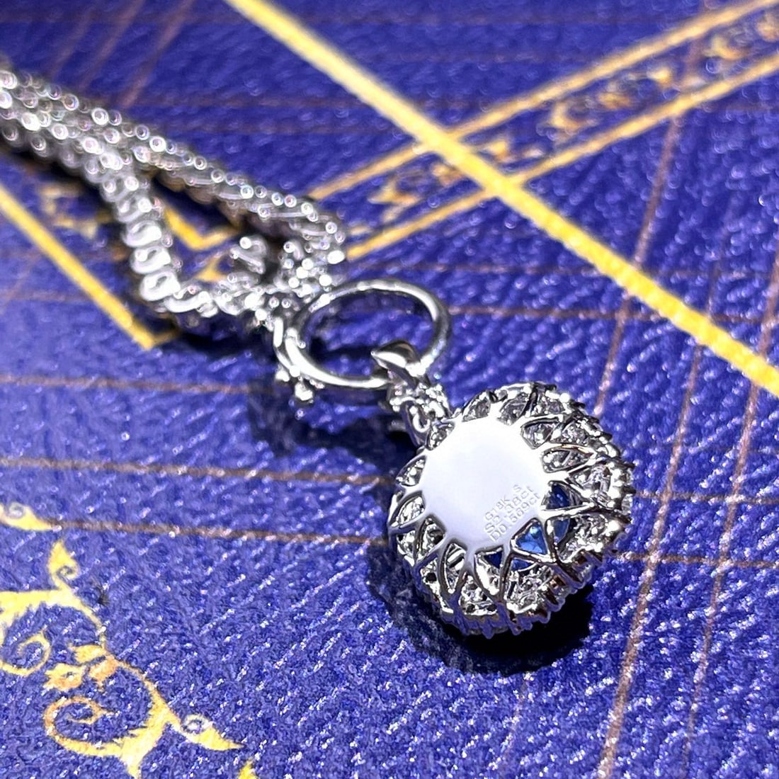 14k Gold 2.95 Ctw Natural Sapphire & Diamond Pendant( Without Chain ) - 6