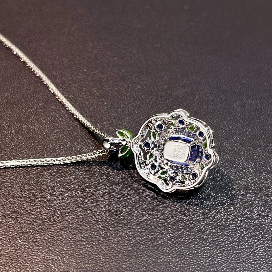 14k Gold 2.49 Ctw Natural Sapphire & Diamond Pendant( Without Chain ) - 6