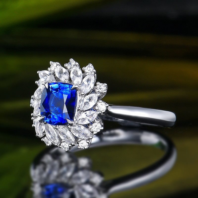 14k Gold 1.07 Ctw Natural Sapphire & Diamond Ring - 2