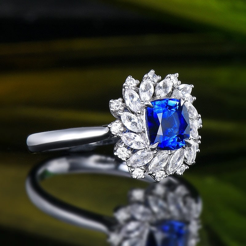 14k Gold 1.07 Ctw Natural Sapphire & Diamond Ring - 3