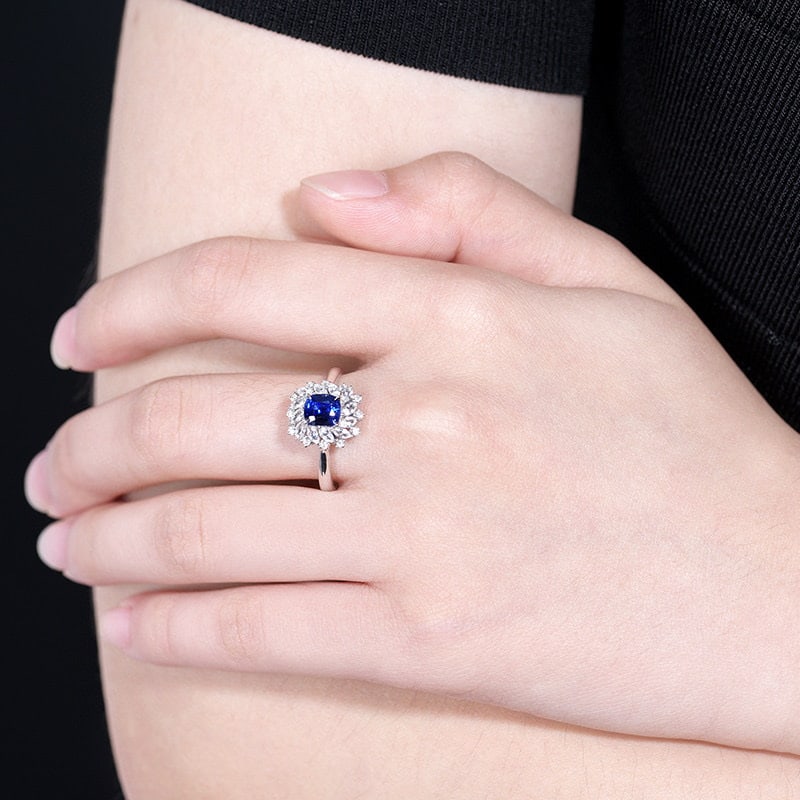 14k Gold 1.07 Ctw Natural Sapphire & Diamond Ring - 4