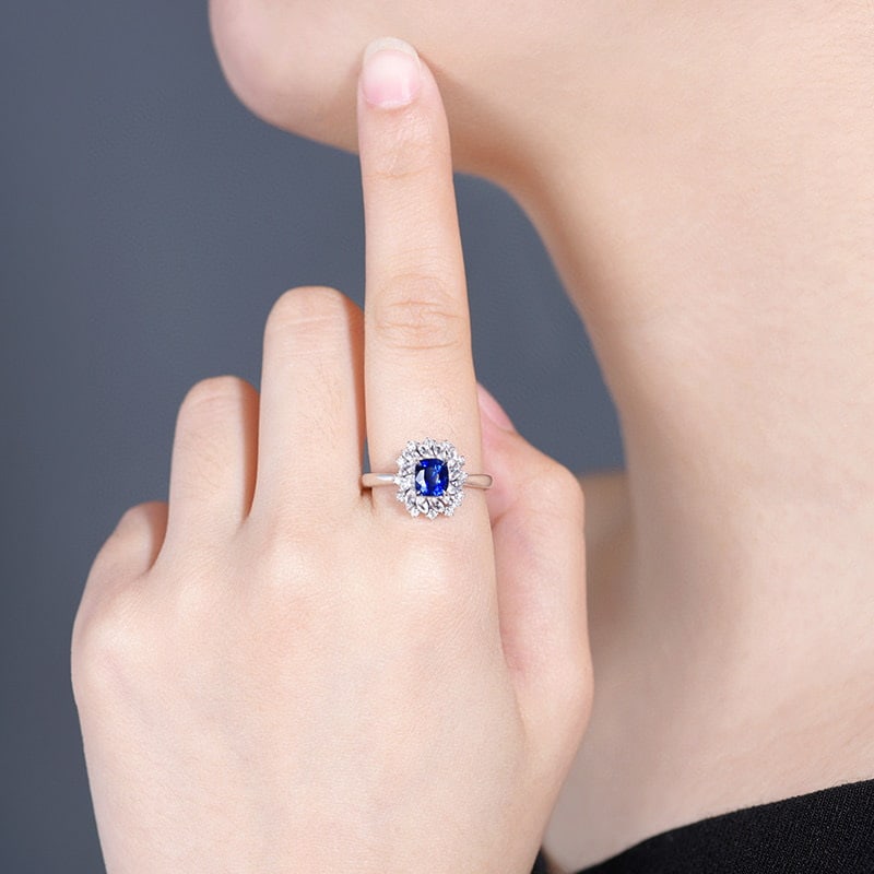 14k Gold 1.07 Ctw Natural Sapphire & Diamond Ring - 5