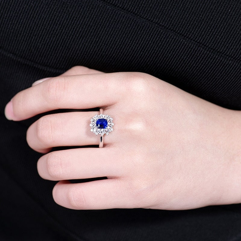 14k Gold 1.07 Ctw Natural Sapphire & Diamond Ring - 6