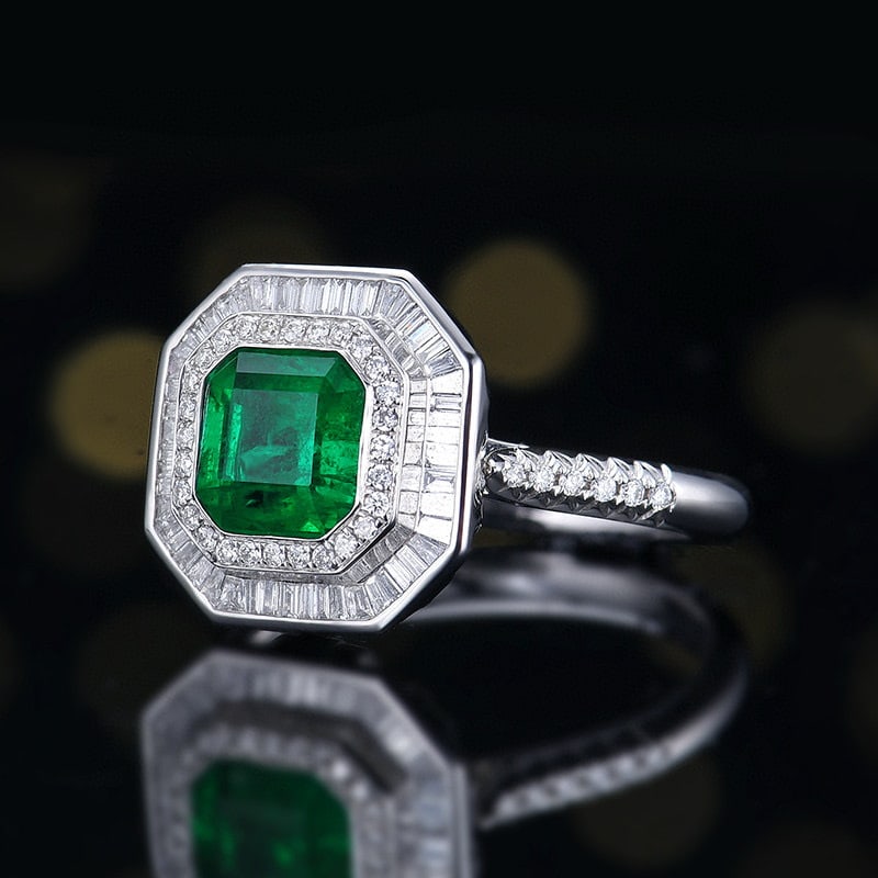 14k Gold 1.99 Ctw Vivid Green Natural Emerald & Diamond Ring/pendant( Without Chain ) - 2