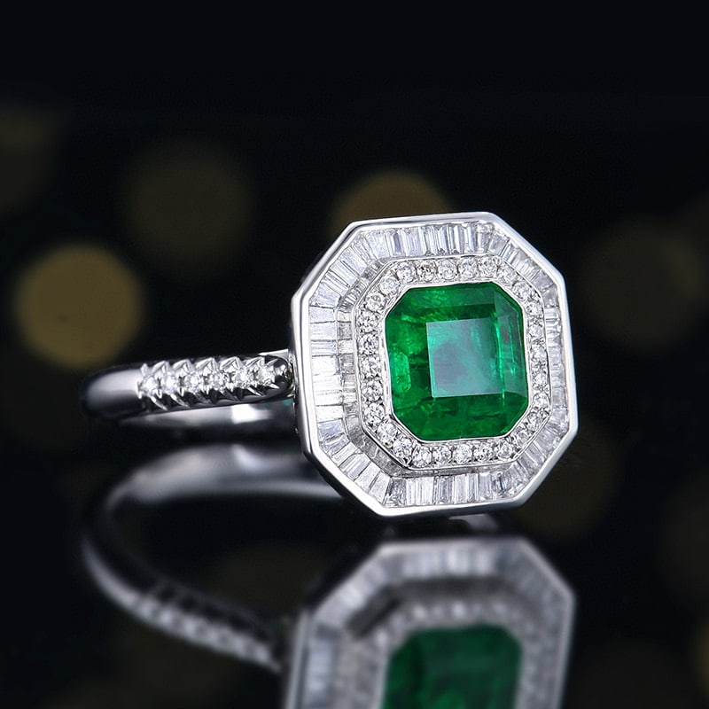 14k Gold 1.99 Ctw Vivid Green Natural Emerald & Diamond Ring/pendant( Without Chain ) - 3