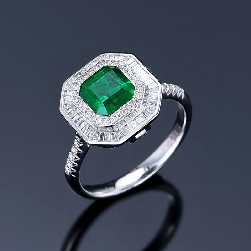 14k Gold 1.99 Ctw Vivid Green Natural Emerald & Diamond Ring/pendant( Without Chain ) - 5