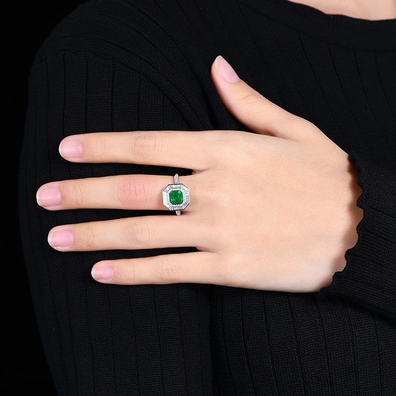 14k Gold 1.99 Ctw Vivid Green Natural Emerald & Diamond Ring/pendant( Without Chain ) - 7