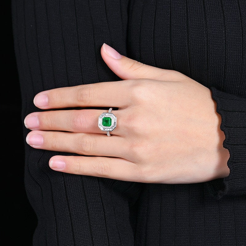 14k Gold 1.99 Ctw Vivid Green Natural Emerald & Diamond Ring/pendant( Without Chain ) - 8