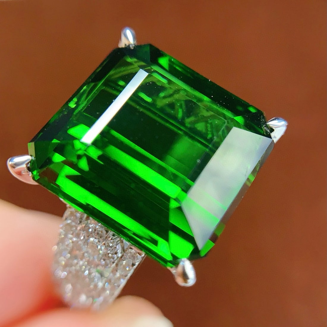 14k Gold 16.28 Ct Natural Tourmaline & Diamond Ring - 4