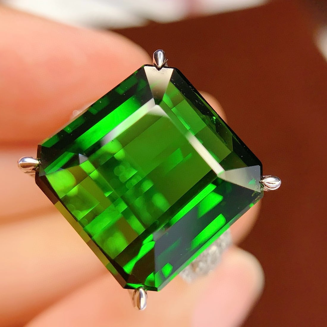 14k Gold 16.28 Ct Natural Tourmaline & Diamond Ring - 5