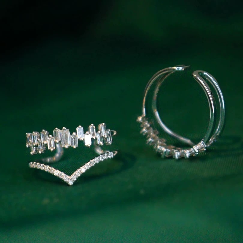 14k Gold 0.4 Ct Natural H Diamond Ring - 2