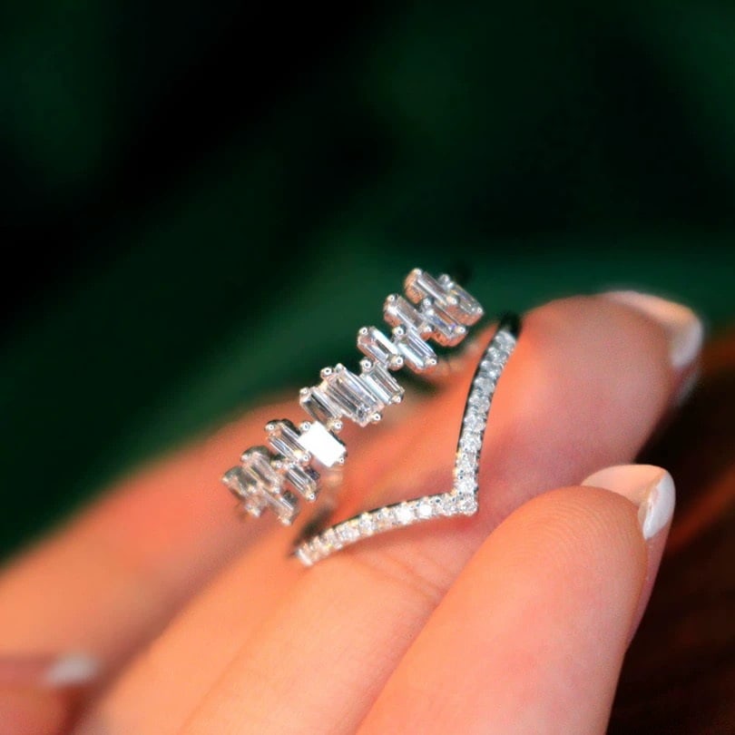 14k Gold 0.4 Ct Natural H Diamond Ring - 3