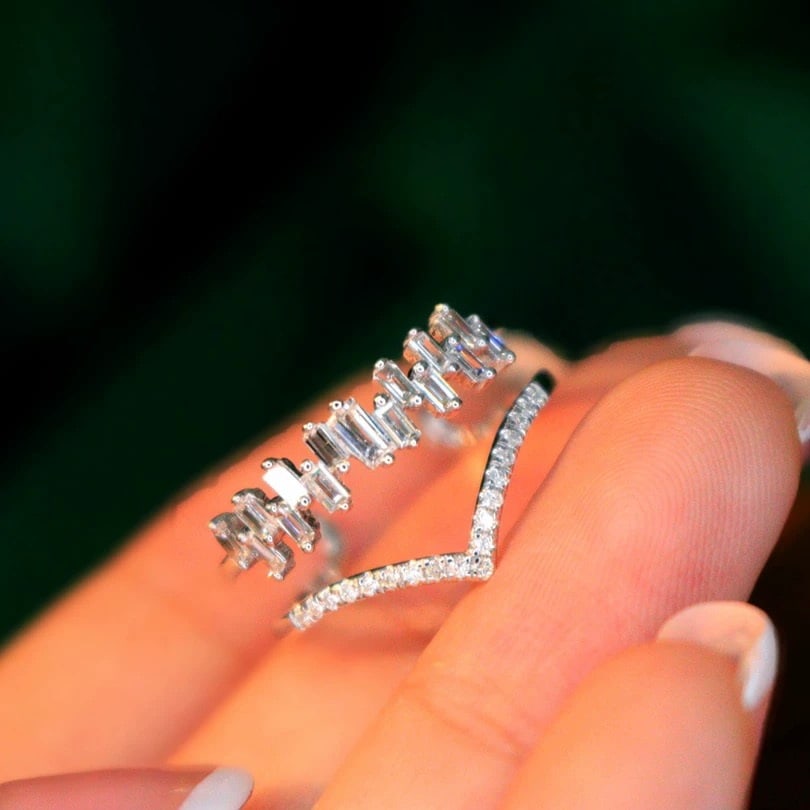 14k Gold 0.4 Ct Natural H Diamond Ring - 4