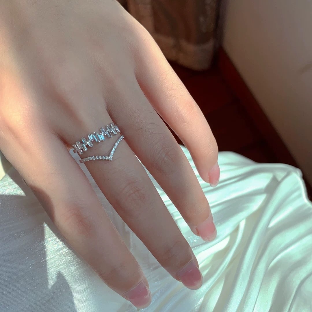 14k Gold 0.4 Ct Natural H Diamond Ring - 5