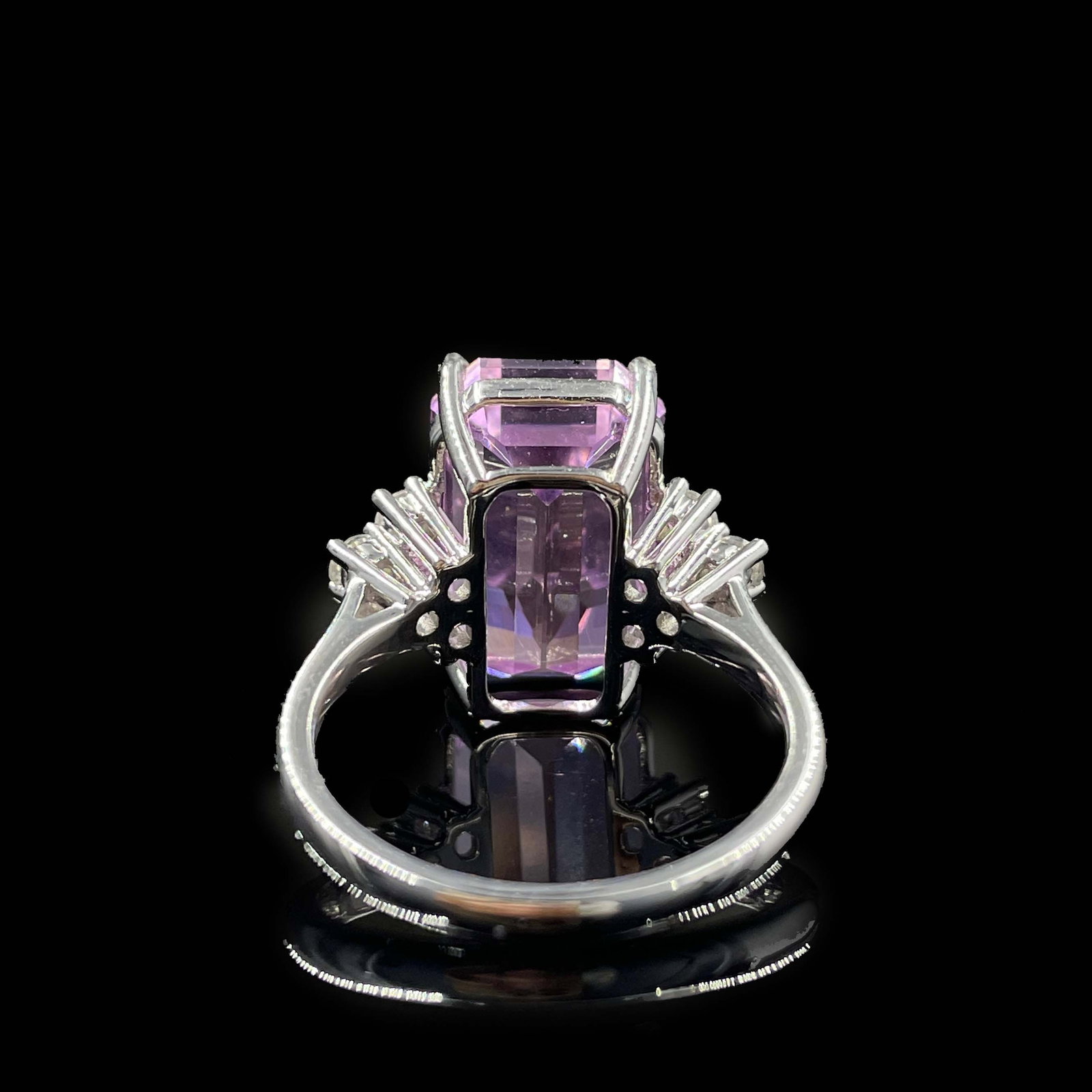 14k Gold 9.95 Ct Natural Kunzite & Sapphire Ring - 3