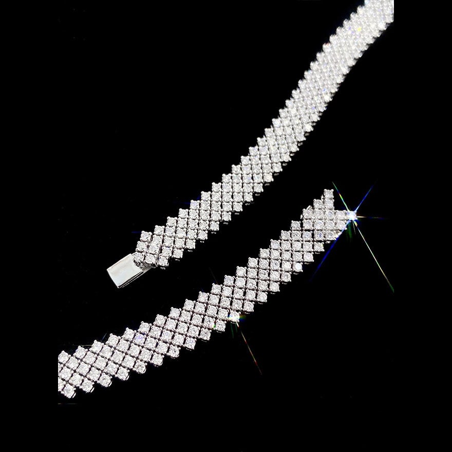 14k Gold 5.5 Ct Natural H Diamond Bracelet - 5