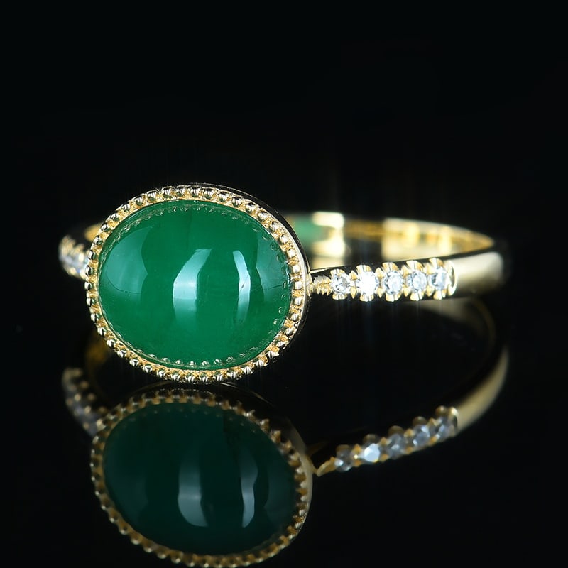 14k Gold 2.32 Ct Natural Emerald & Diamond Ring - 3