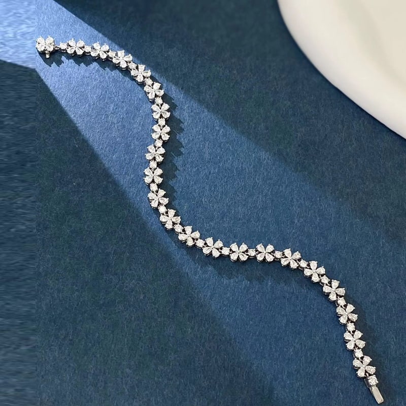 14k Gold 4.6 Ct Natural H Diamond Bracelet - 3