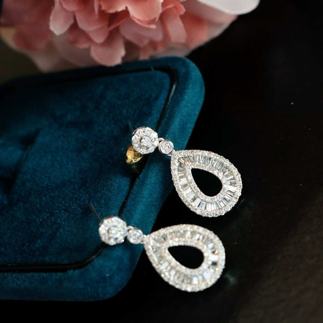 14k Gold 1.24 Ct Natural H Diamond Earrings - 3