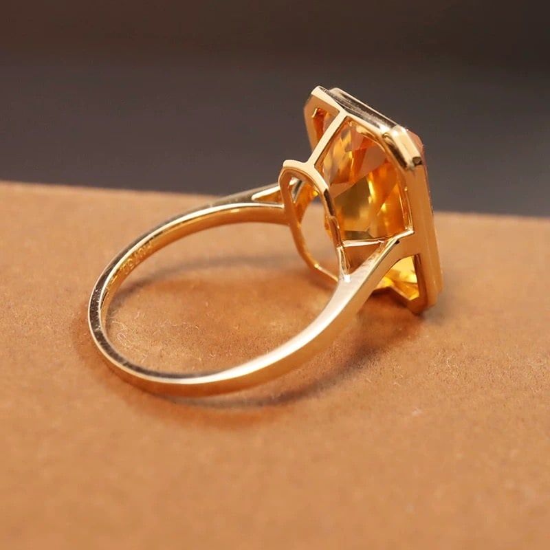 14k Gold 7.0 Ct Natural Citrine Ring - 3