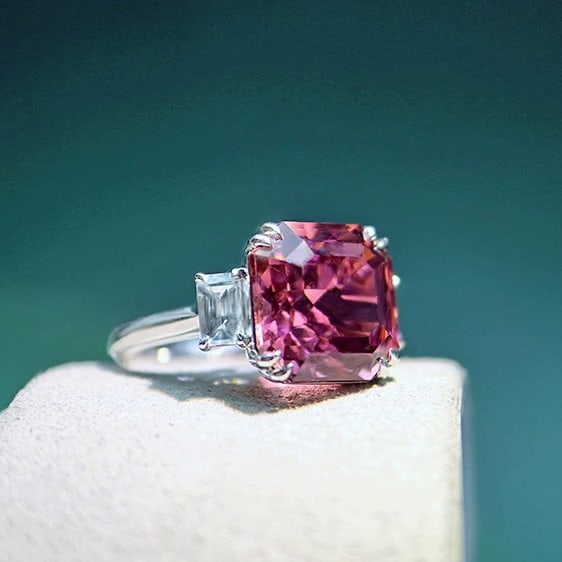14k Gold 7.58 Ctw Natural Tourmaline & Sapphire Ring - 2
