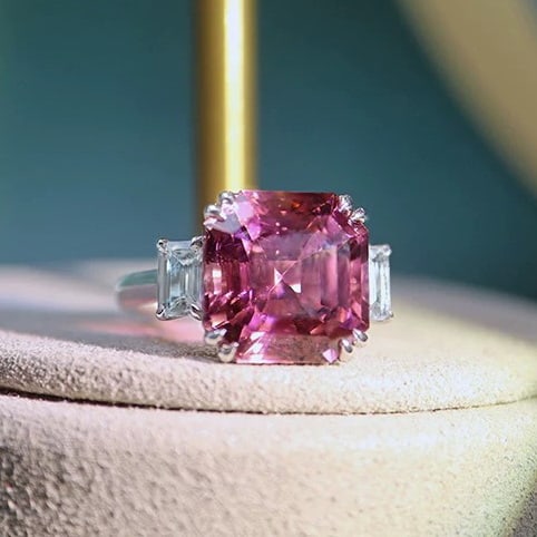 14k Gold 7.58 Ctw Natural Tourmaline & Sapphire Ring - 3
