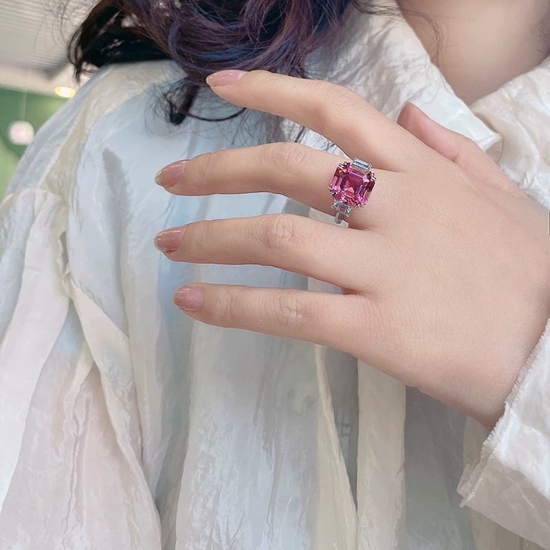 14k Gold 7.58 Ctw Natural Tourmaline & Sapphire Ring - 4