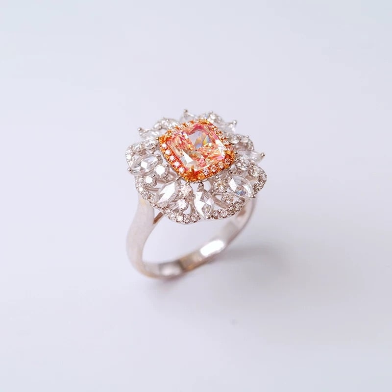 14k Gold 1.95 Ctw Natural Pink Diamond & Diamond Ring - 3