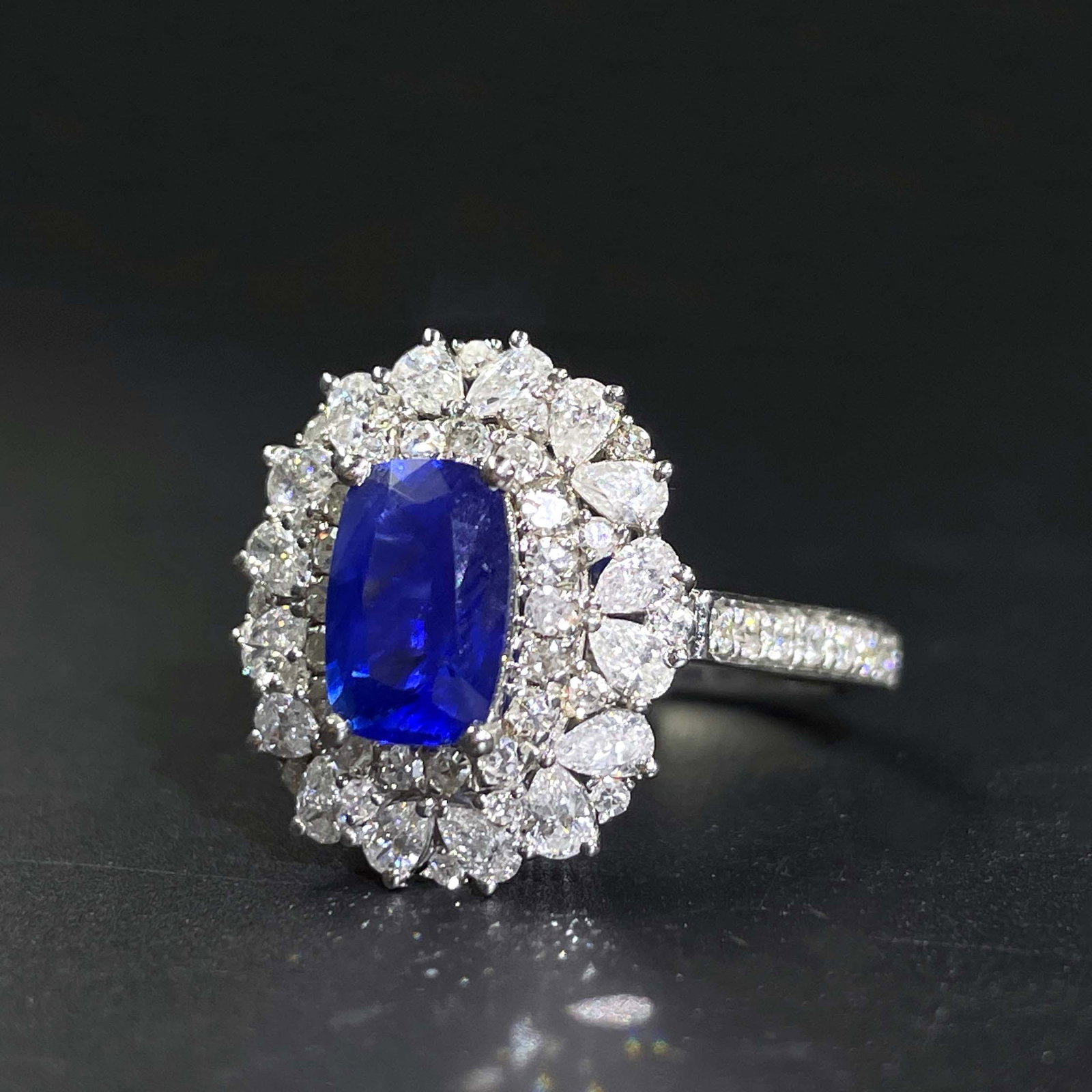 14k Gold 2.06 Ctw Natural Sapphire & Diamond Ring/pendant( Without Chain ) - 2