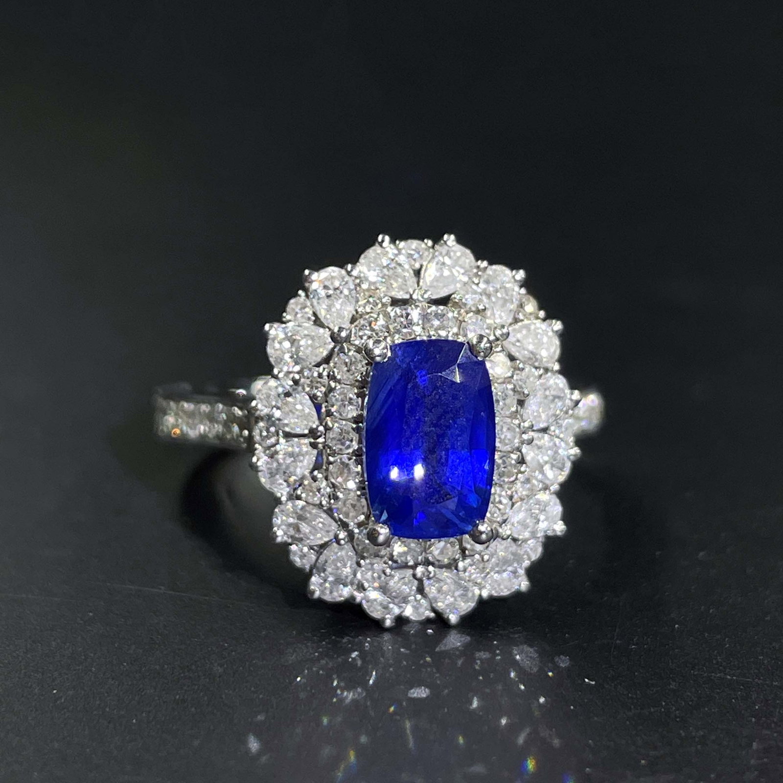 14k Gold 2.06 Ctw Natural Sapphire & Diamond Ring/pendant( Without Chain ) - 3