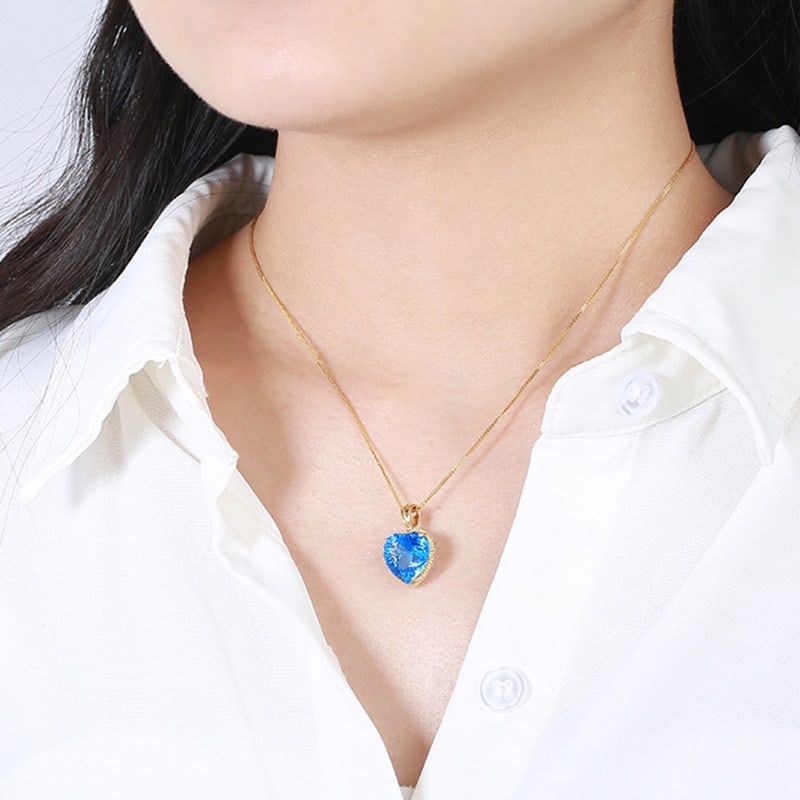 14k Gold 8.45 Ct Natural Topaz Pendant( Without Chain ) - 2