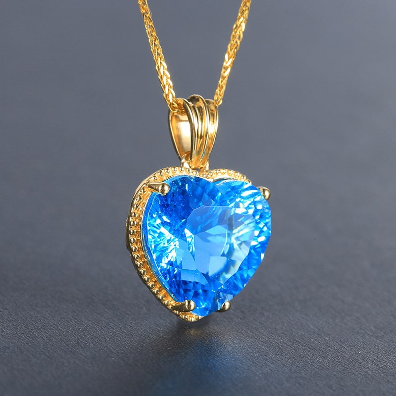 14k Gold 8.45 Ct Natural Topaz Pendant( Without Chain ) - 4
