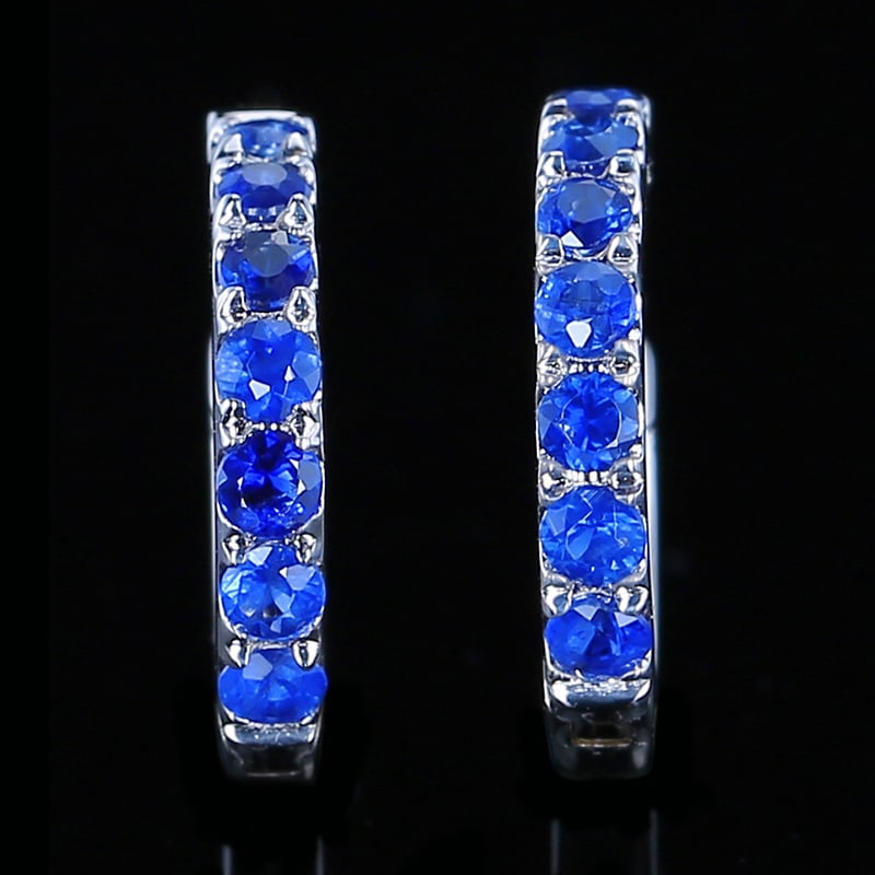 14k Gold 0.57 Ct Natural Sapphire Earrings - 3