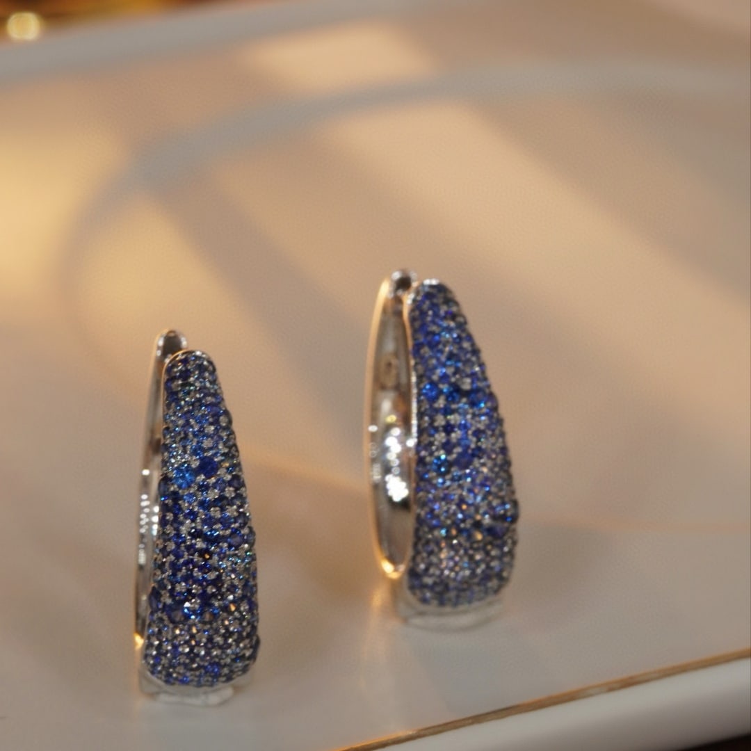 14k Gold 2.0 Ct Natural Sapphire Earrings - 3