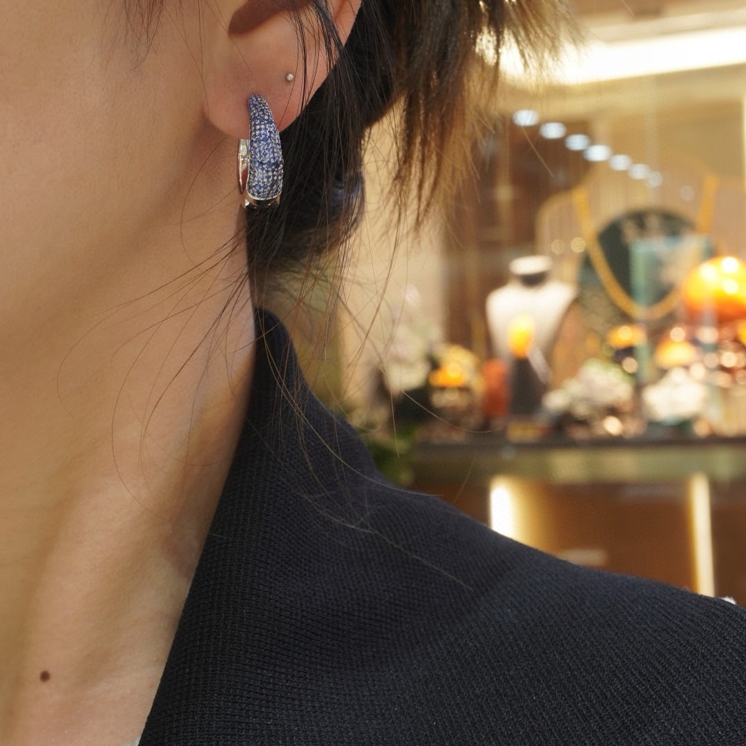 14k Gold 2.0 Ct Natural Sapphire Earrings - 6