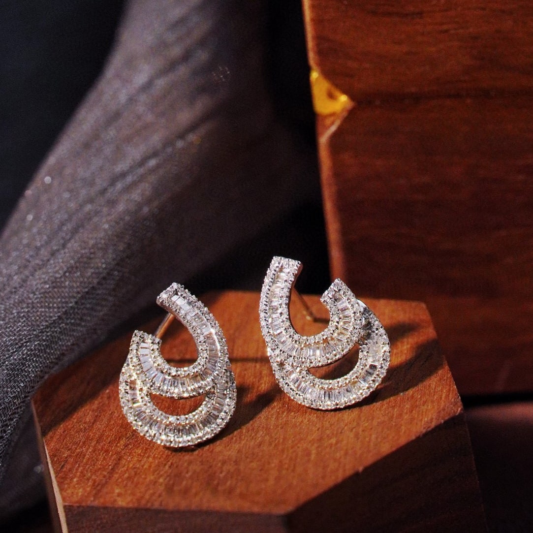 14k Gold 0.8 Ct Natural H Diamond Earrings - 3