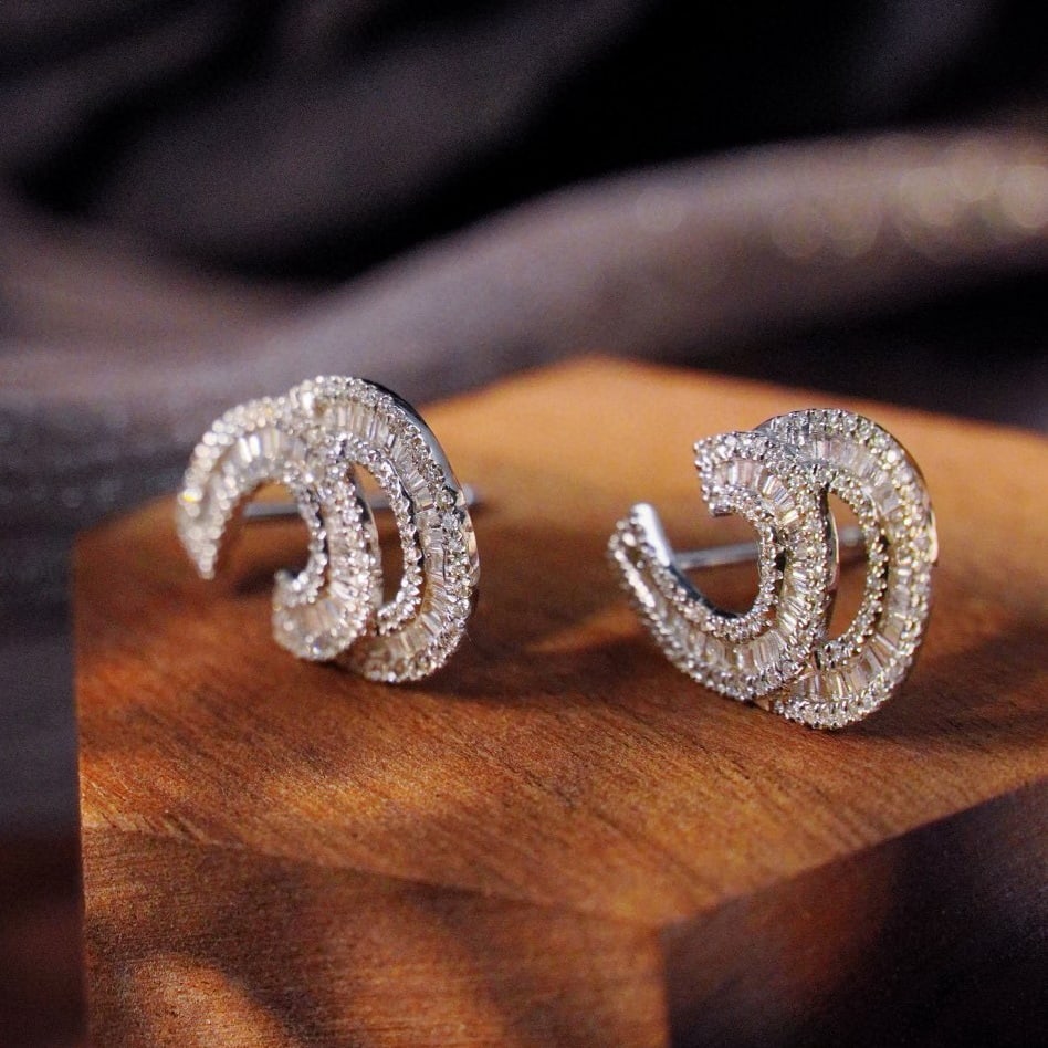 14k Gold 0.8 Ct Natural H Diamond Earrings - 4