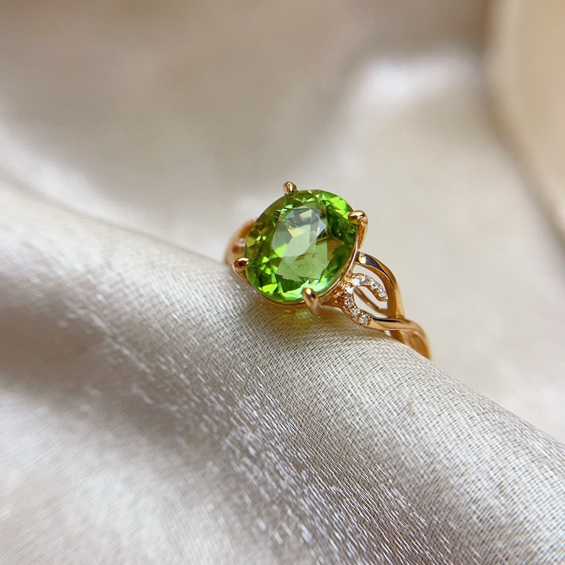 14k Gold 3.2 Ct Natural Tourmaline & Diamond Ring - 3