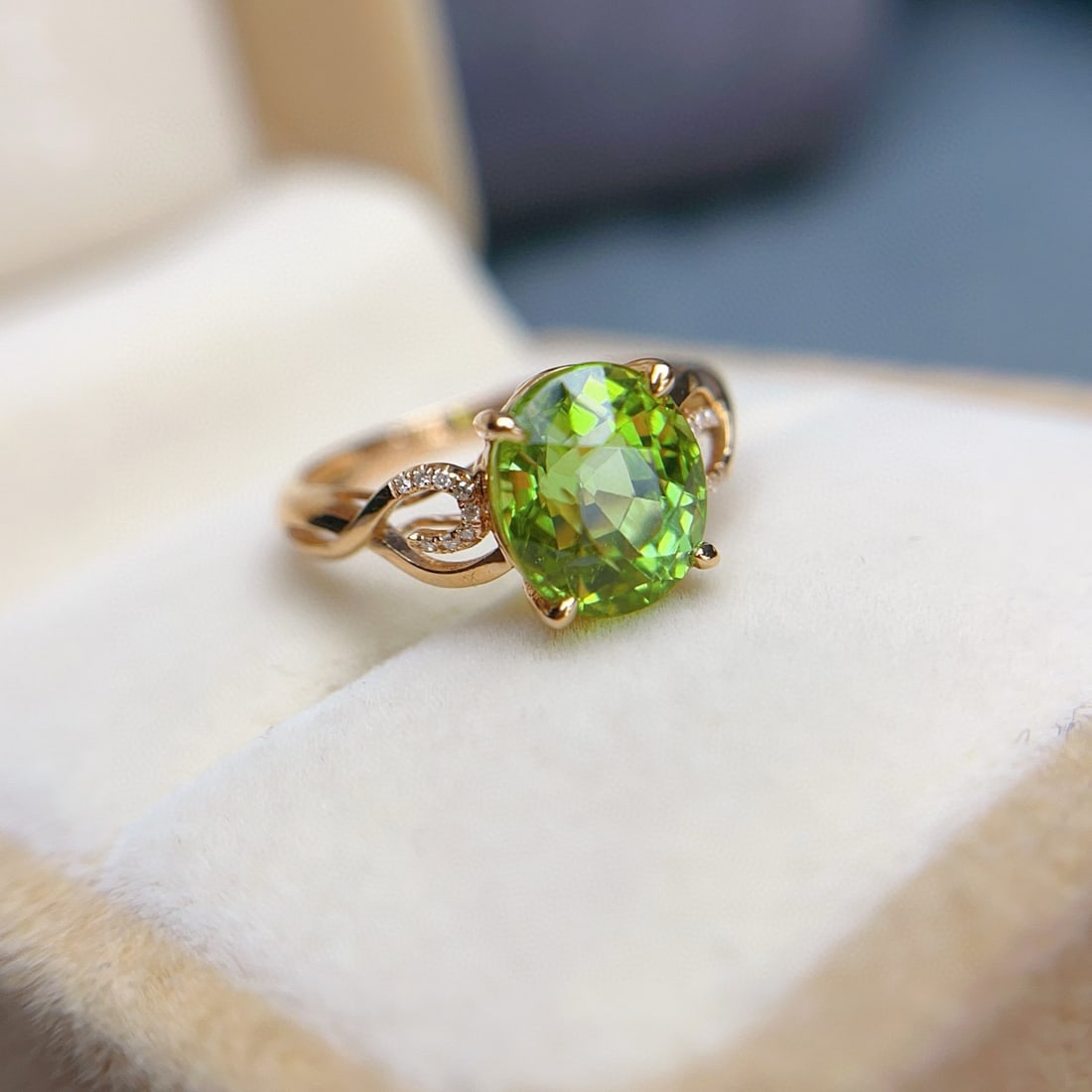14k Gold 3.2 Ct Natural Tourmaline & Diamond Ring - 6