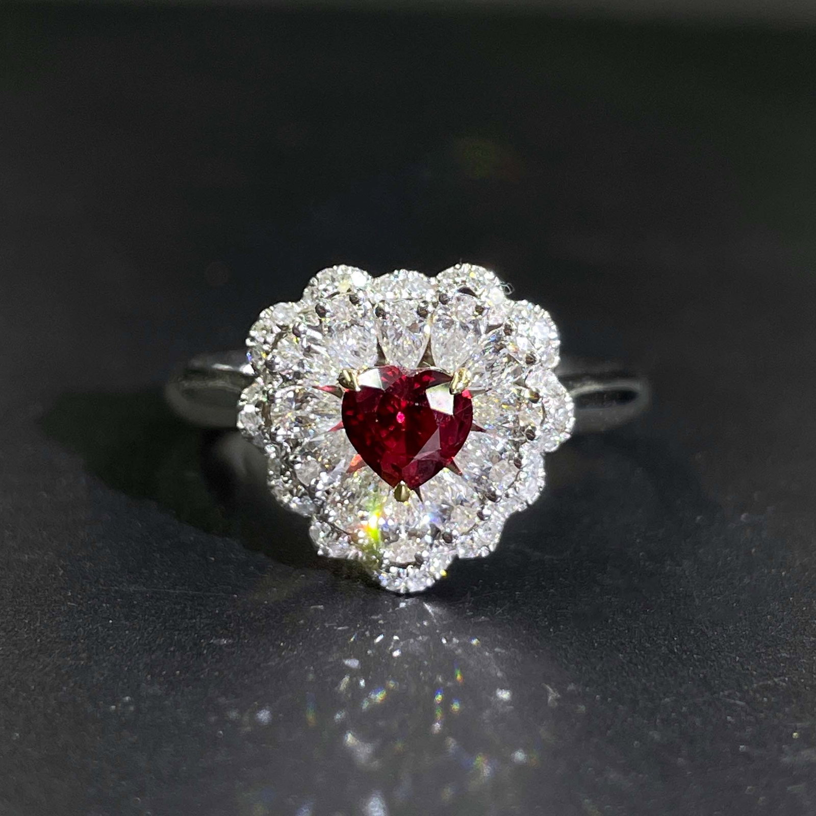 14k Gold 1.11 Ctw Natural Ruby & Diamond Ring - 4