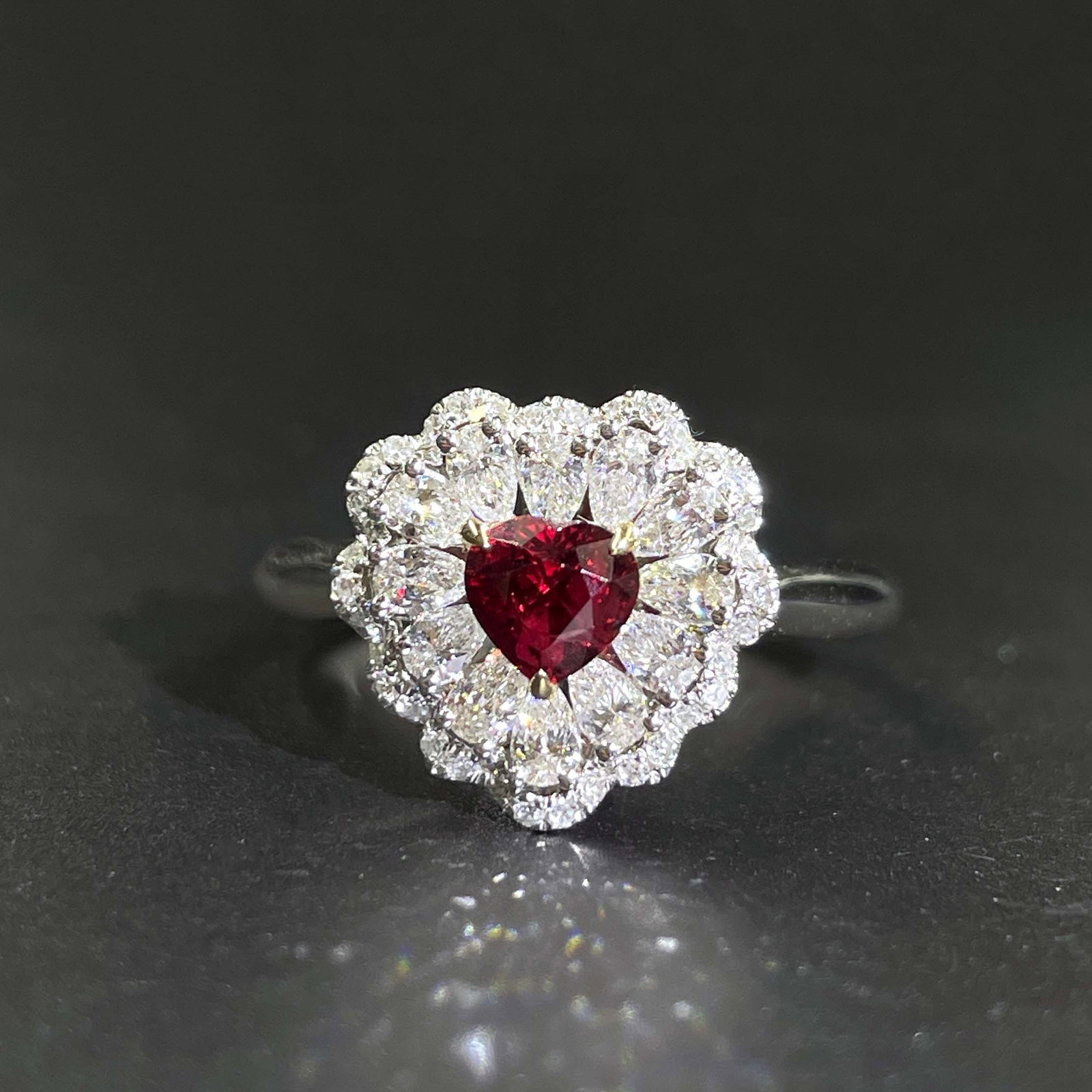 14k Gold 1.11 Ctw Natural Ruby & Diamond Ring - 6