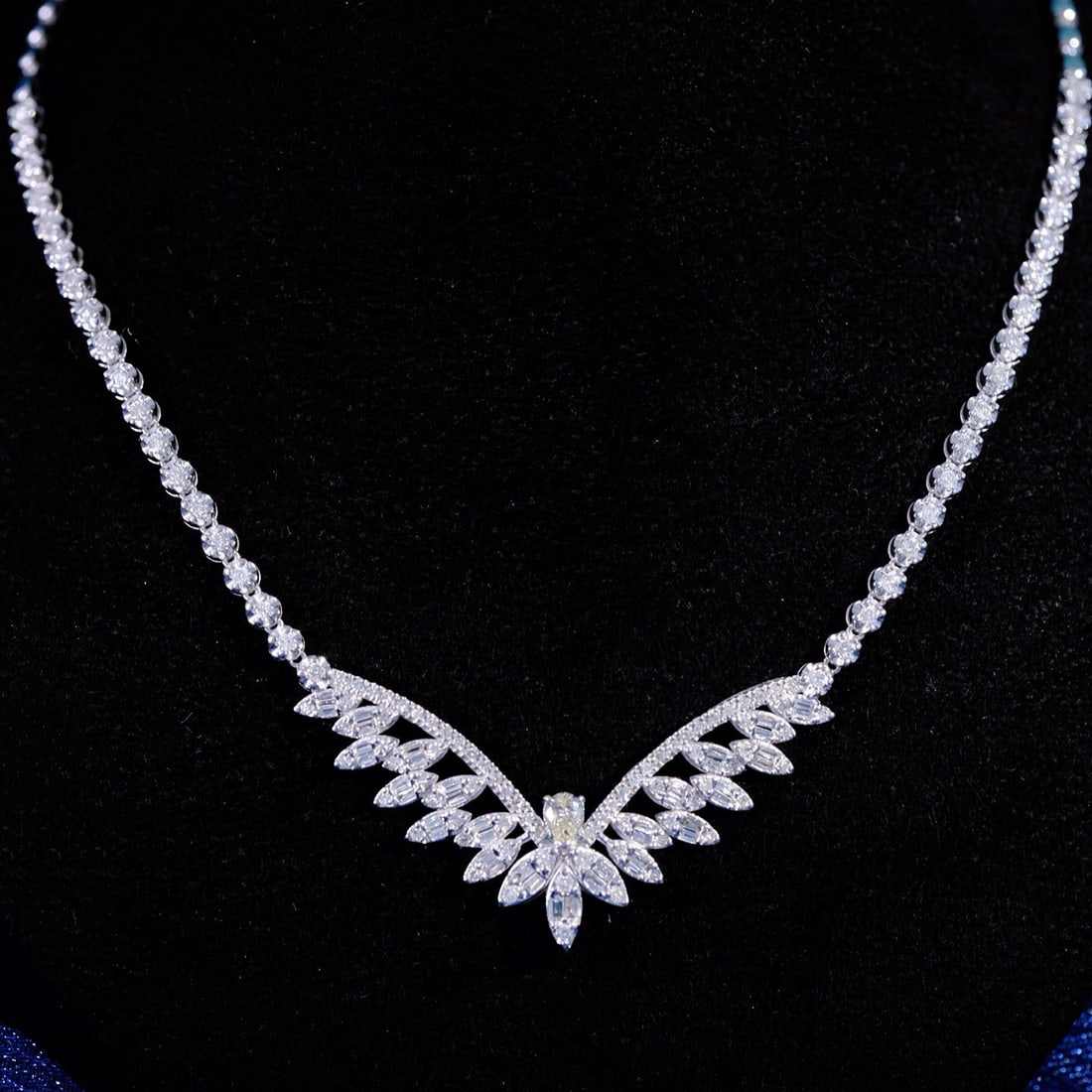 14k Gold 1.2 Ct Natural H Diamond Necklace - 7