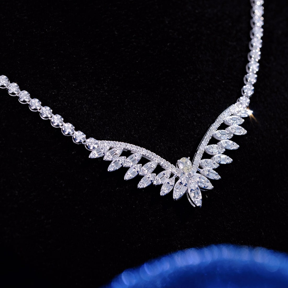 14k Gold 1.2 Ct Natural H Diamond Necklace - 8
