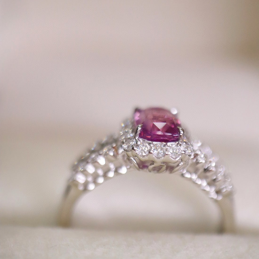 14k Gold 1.60 Ctw Natural Sapphire & Diamond Ring - 3