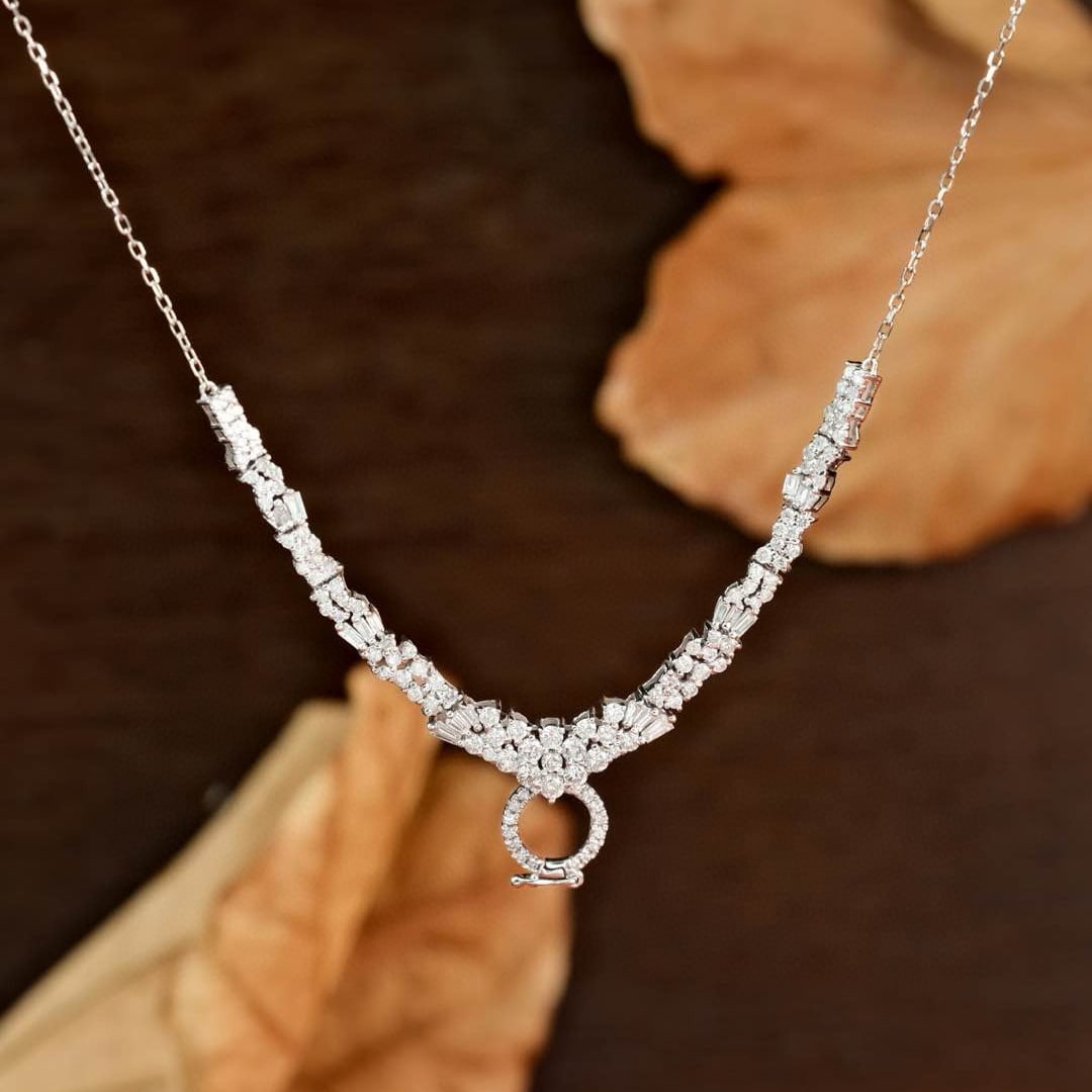 14k Gold 1.28 Ct Natural H Diamond Necklace - 2