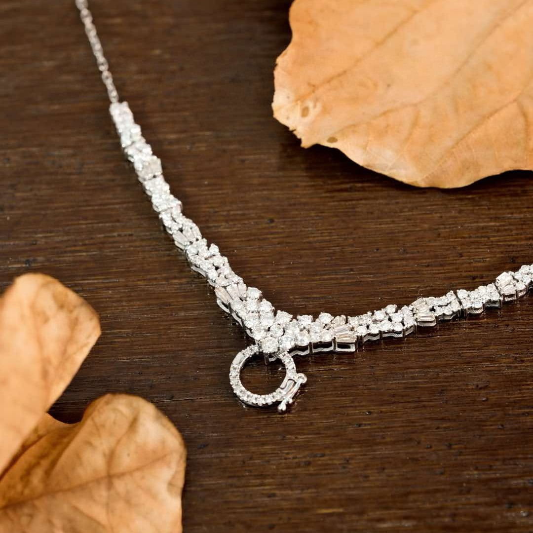 14k Gold 1.28 Ct Natural H Diamond Necklace - 3